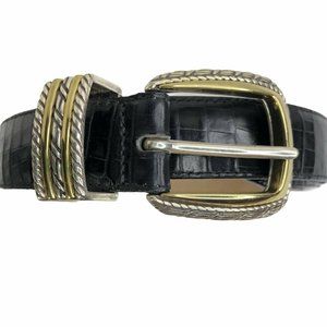 Brighton Women's 30" Black Leather Western Belt